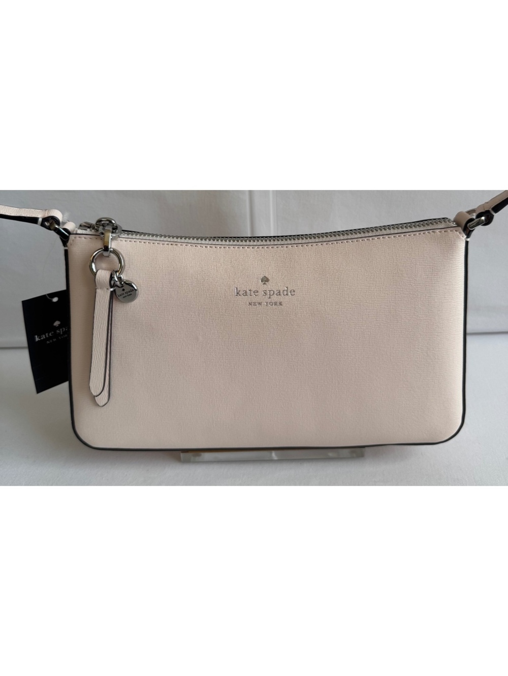 Kate Spade Ginnie Crossbody Fresh Peach NWT KK311 Textured PVC Silver Hardware